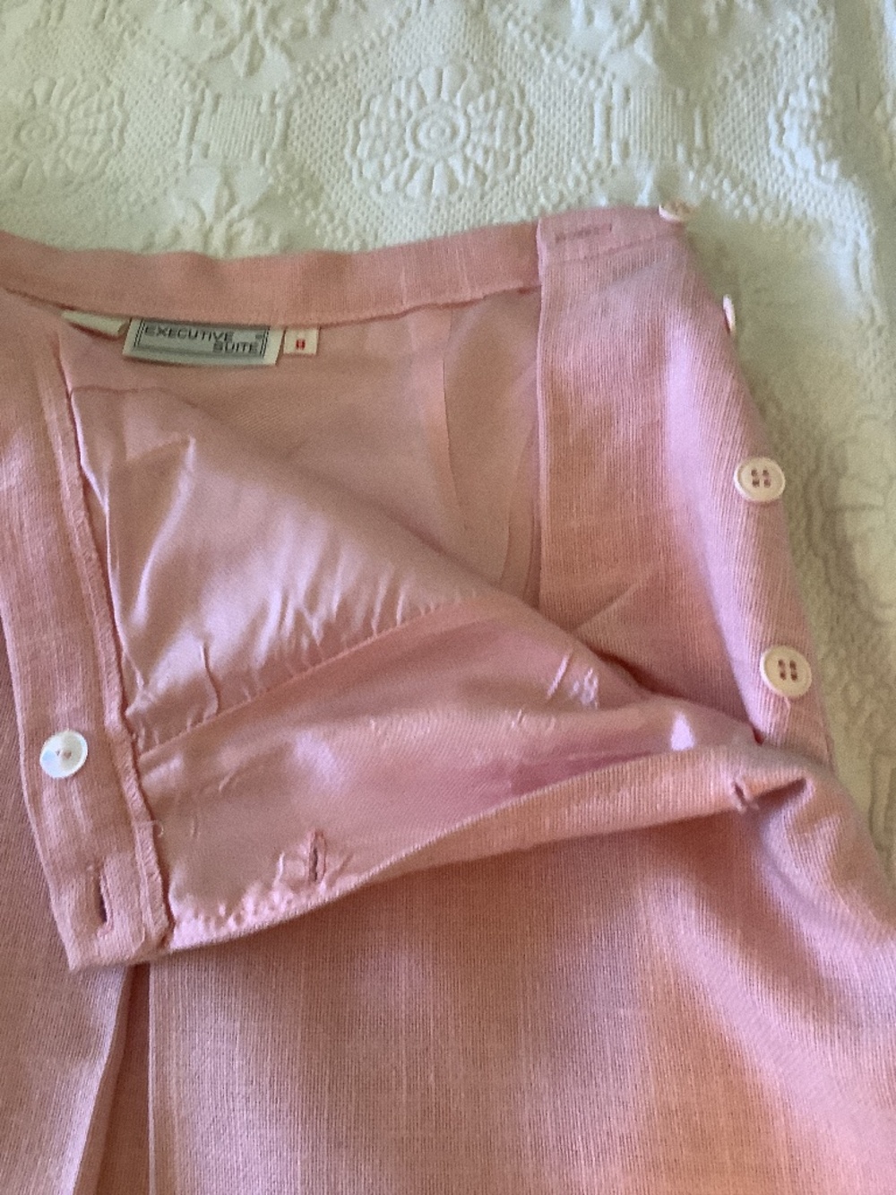 Womens Linen Pink Skirt 1980’s